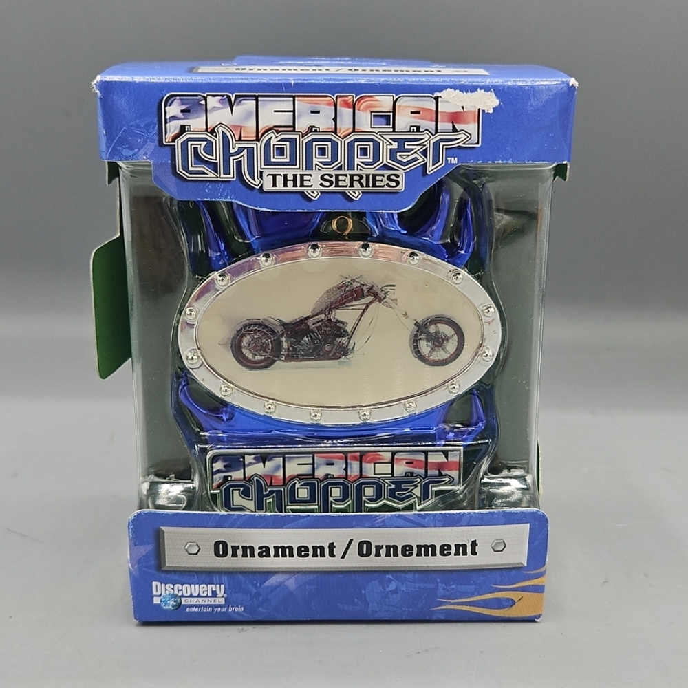 American Chopper The Series Motorcycle Christmas Ornament Discovery 2006 Blue
